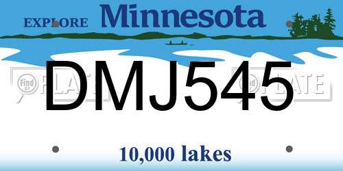 DMJ545 Minnesota License Plate