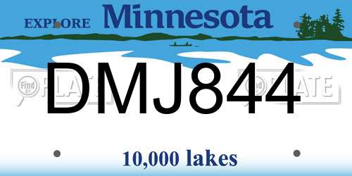 DMJ844 Minnesota License Plate