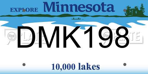 DMK198 Minnesota License Plate