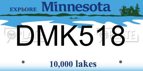 DMK518 Minnesota License Plate