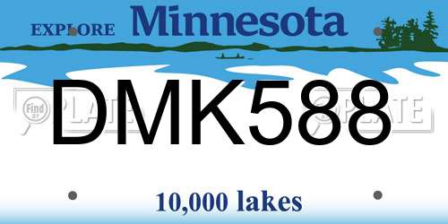 DMK588 Minnesota License Plate