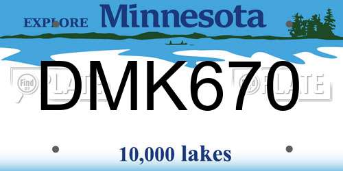 DMK670 Minnesota License Plate