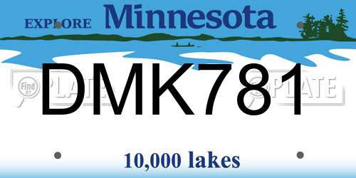 DMK781 Minnesota License Plate