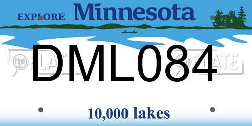 DML084 Minnesota License Plate