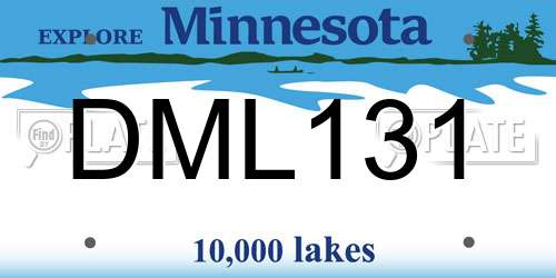 DML131 Minnesota License Plate
