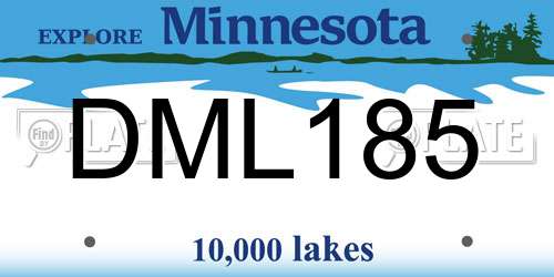 DML185 Minnesota License Plate