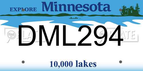 DML294 Minnesota License Plate