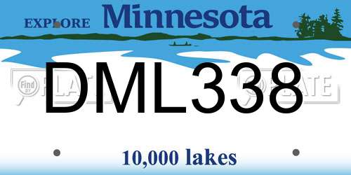 DML338 Minnesota License Plate