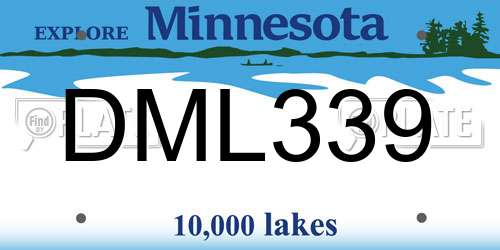 DML339 Minnesota License Plate