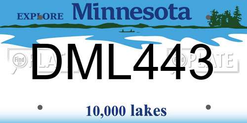 DML443 Minnesota License Plate