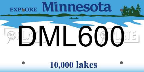 DML600 Minnesota License Plate