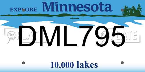 DML795 Minnesota License Plate