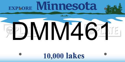DMM461 Minnesota License Plate