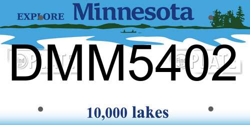 DMM5402 Minnesota License Plate