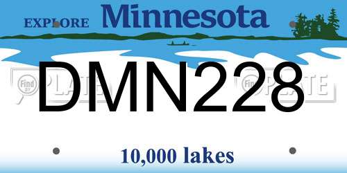 DMN228 Minnesota License Plate