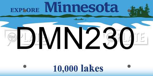 DMN230 Minnesota License Plate
