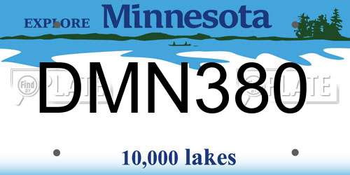 DMN380 Minnesota License Plate