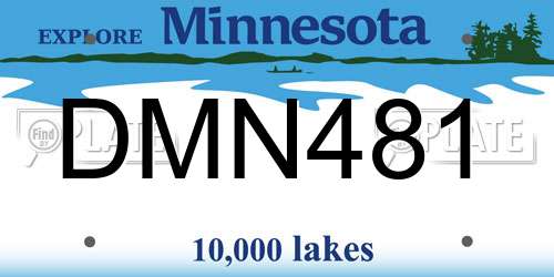 DMN481 Minnesota License Plate