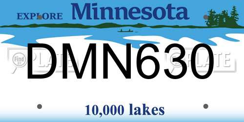 DMN630 Minnesota License Plate