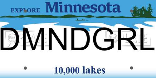 DMNDGRL Minnesota License Plate