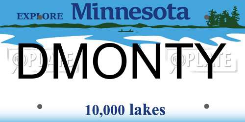 DMONTY Minnesota License Plate