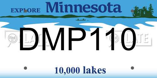 DMP110 Minnesota License Plate