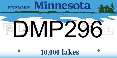 DMP296 Minnesota License Plate