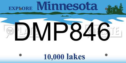 DMP846 Minnesota License Plate