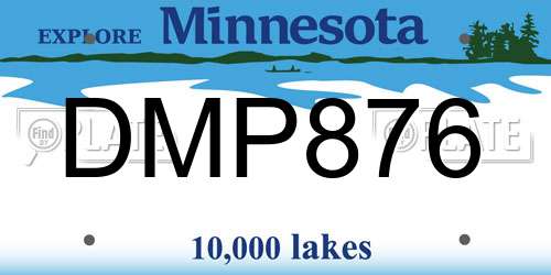 DMP876 Minnesota License Plate