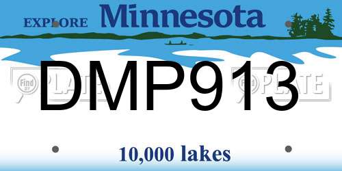 DMP913 Minnesota License Plate