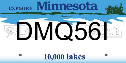 DMQ56I Minnesota License Plate