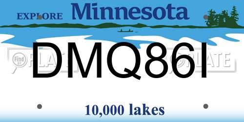 DMQ86I Minnesota License Plate