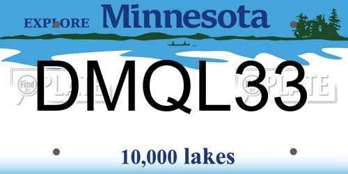 DMQL33 Minnesota License Plate