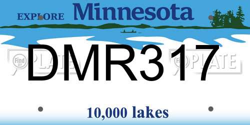 DMR317 Minnesota License Plate