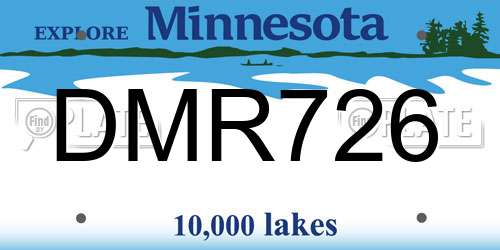DMR726 Minnesota License Plate