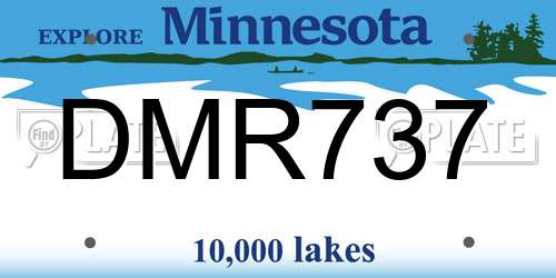 DMR737 Minnesota License Plate