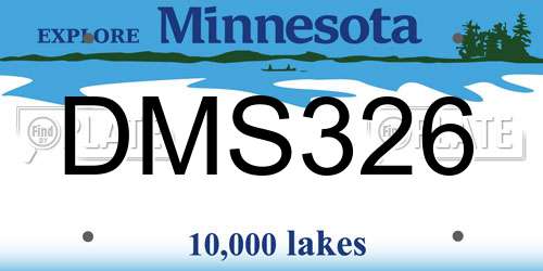 DMS326 Minnesota License Plate