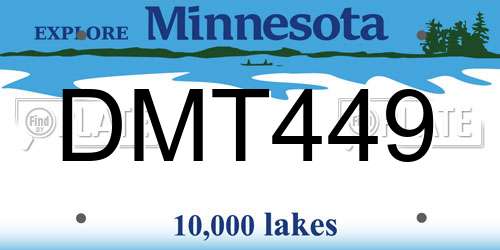 DMT449 Minnesota License Plate