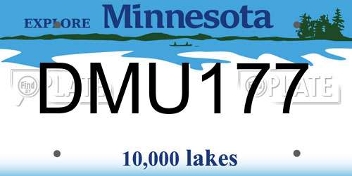 DMU177 Minnesota License Plate