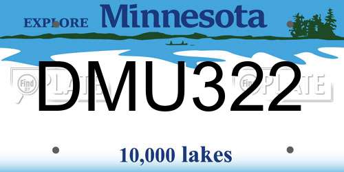 DMU322 Minnesota License Plate