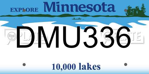 DMU336 Minnesota License Plate