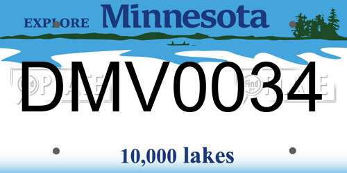 DMV0034 Minnesota License Plate