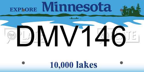 DMV146 Minnesota License Plate