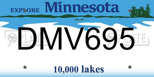 DMV695 Minnesota License Plate