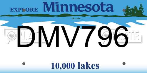 DMV796 Minnesota License Plate