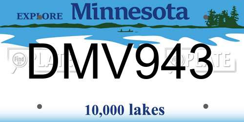 DMV943 Minnesota License Plate
