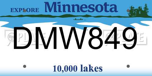 DMW849 Minnesota License Plate