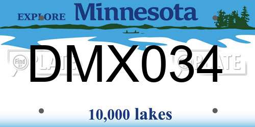 DMX034 Minnesota License Plate