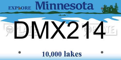DMX214 Minnesota License Plate