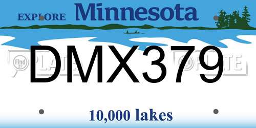 DMX379 Minnesota License Plate